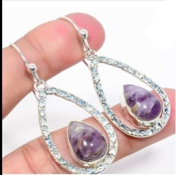 handmade Jewelry - Sterling Amethyst Earrings handmade Jewelry - Sterling Amethyst Earrings
